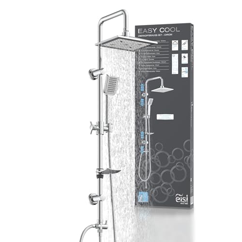 Duschsäule Easy Cool, Überkopfbrauseset, höhenverstellbare Wandhalterung von EISL