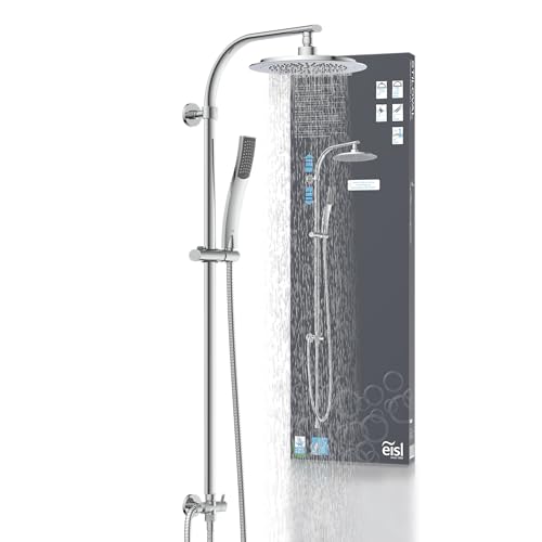 EISL Duschset STILOVAL, Duschsäule 2 in 1 mit großer Regendusche (Ø 240 mm) und Handbrause, ideal zum Nachrüsten durch Nutzung vorhandener Bohrlöcher, komplettes Montageset, Chrom von Eisl