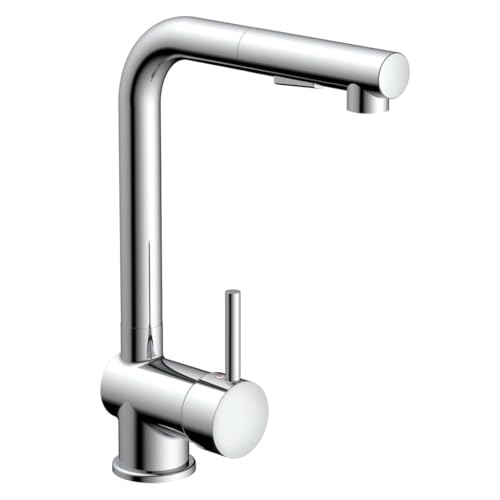 EISL NI183ARTCR COOL Wasserhahn für die Küche mit ausziehbarer Geschirrbrause, 360 Grad schwenkbare Küchenarmatur, Mischbatterie mit Einhebelmischer, Spültischarmatur, Chrom von EISL