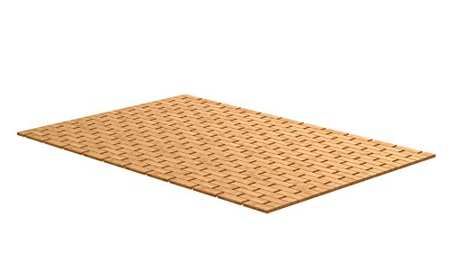 EISL TE-BA02 Bambusmatte Bad, Holz Badematte, Holzmatte fürs Badezimmer, rutschfester Duschvorleger, Badvorleger für Dusche, Spa, Sauna, 70 x 50cm, braun von EISL