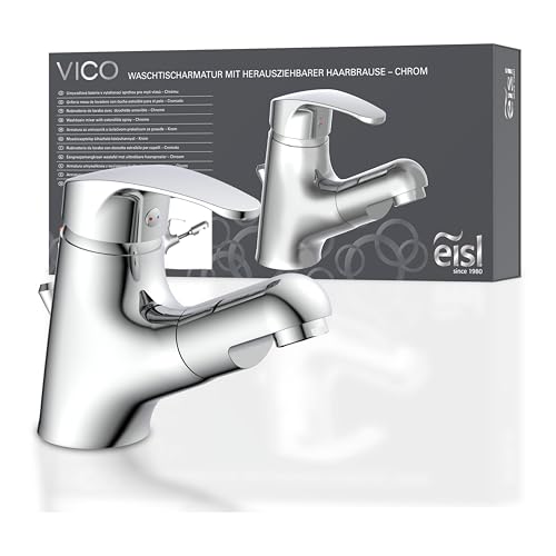 EISL NI075TCO VICO Waschtischarmatur Bad, Wasserhahn Bad mit Haarbrause, Badarmatur mit ausziehbarem Brausekopf, Einhebelmischer mit herausziehbarer Brause und Ablaufgarnitur, Chrom EISL NI075TCO VICO Waschtischarmatur Bad, Wasserhahn Bad mit Haarbrause, Badarmatur mit ausziehbarem Brausekopf, Einhebelmischer mit herausziehbarer Brause und Ablaufgarnitur, Chrom von EISL