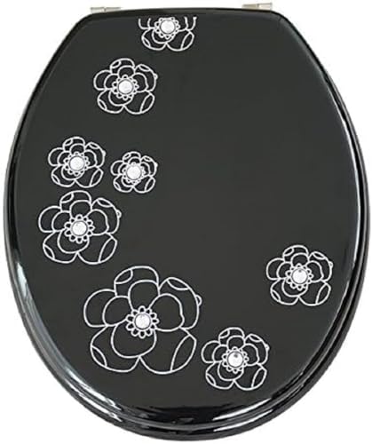 EISL WC Sitz BLACK FLOWER, mit Holzkern, Motiv, EDBF01 von EISL