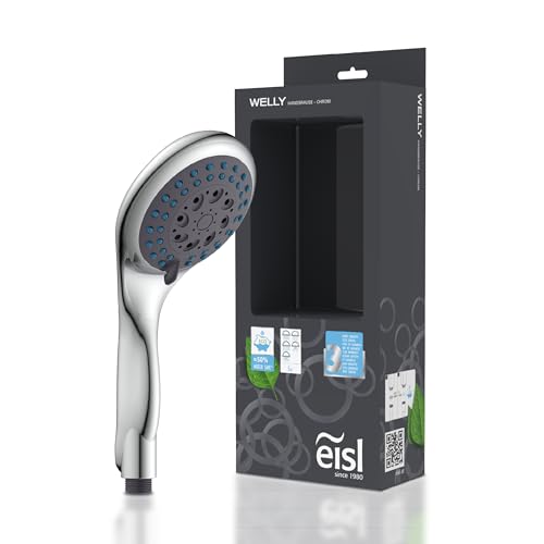 EISL WELLY Handbrause DX6051, 5-fach verstellbarer Duschkopf, inklusive Wasserspardichtung, Universaler Brauseschlauchanschluss, Handbrause Dusche, chrom von EISL