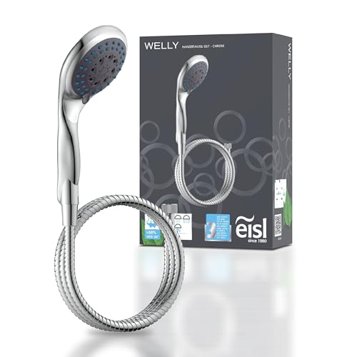 EISL WELLY Handbrause-Set mit Schlauch DX6051C, Duschbrause mit 5 Funktionen, inklusive Duschschlauch und Wasserspardichtung, chrom von EISL