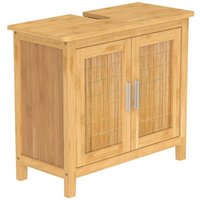 Waschbeckenunterschrank Bambus, Badezimmer Unterschrank mit zwei Türen, nachhaltiges Badmöbel - Braun von EISL
