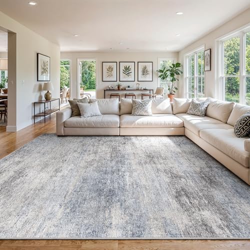 Waschbarer Teppich für Schlafzimmer: Moderne Teppiche mit niedriger Florstruktur mit rutschfester Gummi-Unterseite, abstrakter Teppich, ideal für stark frequentierte Bereiche wie Wohnzimmer und Waschbarer Teppich für Schlafzimmer: Moderne Teppiche mit niedriger Florstruktur mit rutschfester Gummi-Unterseite, abstrakter Teppich, ideal für stark frequentierte Bereiche wie Wohnzimmer und von EISUROM