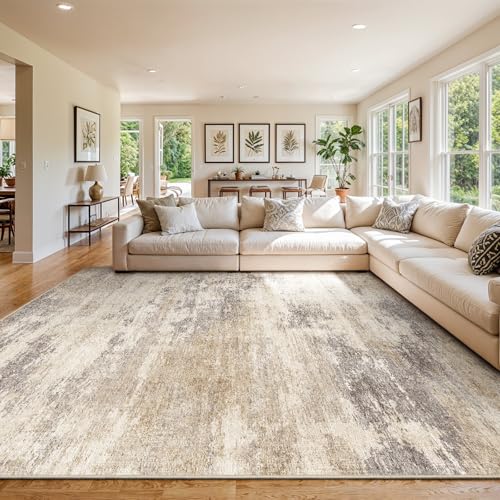 Waschbarer Teppich für Schlafzimmer: Moderne Teppiche mit niedriger Florstruktur mit rutschfester Gummi-Unterseite, abstrakter Teppich, ideal für stark frequentierte Bereiche wie Wohnzimmer und Waschbarer Teppich für Schlafzimmer: Moderne Teppiche mit niedriger Florstruktur mit rutschfester Gummi-Unterseite, abstrakter Teppich, ideal für stark frequentierte Bereiche wie Wohnzimmer und von EISUROM
