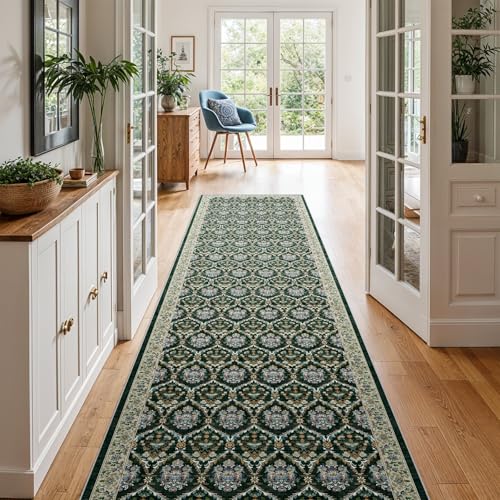 Waschbarer Teppichläufer für Flur, 7,6 x 25,4 cm, weicher Küchenläufer mit rutschfester Gummi-Unterseite, niedriger Flor, floraler Teppichläufer für Badezimmer, Eingangsbereich, Waschküche Waschbarer Teppichläufer für Flur, 7,6 x 25,4 cm, weicher Küchenläufer mit rutschfester Gummi-Unterseite, niedriger Flor, floraler Teppichläufer für Badezimmer, Eingangsbereich, Waschküche von EISUROM