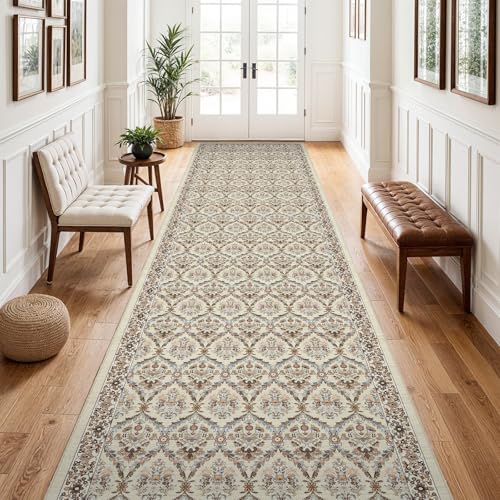 Waschbarer Teppichläufer für Flur, 7,6 x 30,5 cm, weicher Küchenläufer mit rutschfester Gummi-Unterseite, niedriger Flor, floraler Teppichläufer für Badezimmer, Eingangsbereich, Waschküche Waschbarer Teppichläufer für Flur, 7,6 x 30,5 cm, weicher Küchenläufer mit rutschfester Gummi-Unterseite, niedriger Flor, floraler Teppichläufer für Badezimmer, Eingangsbereich, Waschküche von EISUROM