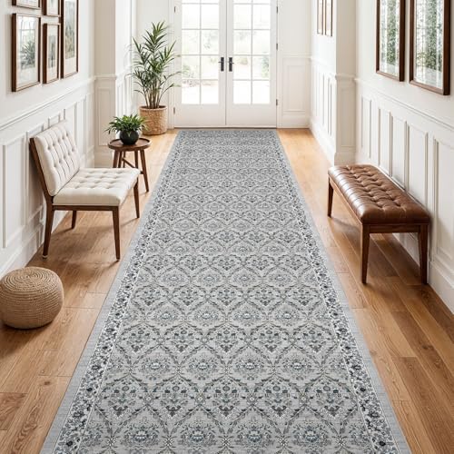 Waschbarer Teppichläufer für Flur, 7,6 x 30,5 cm, weicher Küchenläufer mit rutschfester Gummi-Unterseite, niedriger Flor, floraler Teppichläufer für Badezimmer, Eingangsbereich, Waschküche Waschbarer Teppichläufer für Flur, 7,6 x 30,5 cm, weicher Küchenläufer mit rutschfester Gummi-Unterseite, niedriger Flor, floraler Teppichläufer für Badezimmer, Eingangsbereich, Waschküche von EISUROM