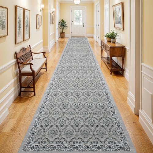 Waschbarer Teppichläufer für Flur, 7,6 x 50,8 cm, weicher Küchenläufer mit rutschfester Gummi-Unterseite, niedriger Flor, floraler Teppichläufer für Badezimmer, Eingangsbereich, Waschküche Waschbarer Teppichläufer für Flur, 7,6 x 50,8 cm, weicher Küchenläufer mit rutschfester Gummi-Unterseite, niedriger Flor, floraler Teppichläufer für Badezimmer, Eingangsbereich, Waschküche von EISUROM