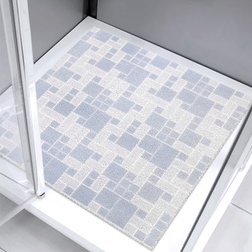 Quadratische Duschmatte, 81,3 x 81,3 cm, rutschfeste Badematte für Innendusche, Luffa-Duschmatte für ältere Menschen, weich strukturiert, Fußmassage-Pad, Badezimmer-Bodenmatte für Nassbereich, ohne von EIVINJE