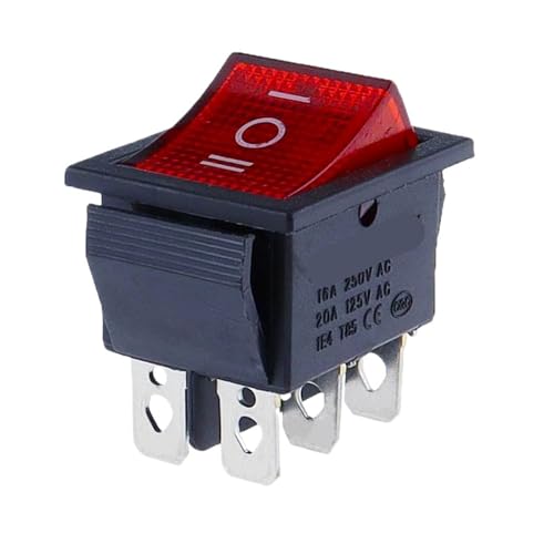 1 STÜCK KCD4 Wippschalter 3 Positionen 6 Pins 20A 125VAC(Red) von EIVVCIAO