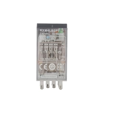 1 Stück kleines Zwischenrelais RXM2LB2P7, steckbar, 8 Pins, zwei offene und zwei geschlossene, 2 Kontaktpaare, 5 A, 220 V(4LB2P7 14 pins 4 open AC230V 3A) von EIVVCIAO