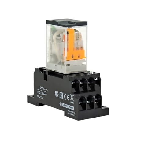 1 Stück kleines Zwischenrelais RXM2LB2P7, steckbar, 8 Pins, zwei offene und zwei geschlossene, 2 Kontaktpaare, 5 A, 220 V(RXM2LB2F7 8 pin 2 open AC110V base) von EIVVCIAO