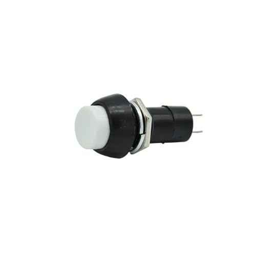 5 STÜCKE 12mm Kunststoff Druckschalter Selbstverriegelnd/Momentanschalter 250 V 3A(White,Momentary) von EIVVCIAO