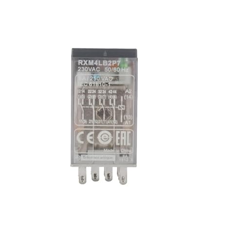 Kleines Zwischenrelais RXM4LB2BD steckbar 8-polig 3A vier offen, vier geschlossen, 4 Kontaktpaare DC24V(4LB2P7 14 pins 4 open AC230V 3A) von EIVVCIAO