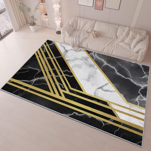 Abstrakte Elegante Linien, weicher, kurzfloriger, waschbarer, Rutschfester, graugelber Teppich für Schlafzimmer, Kinderzimmer, Wohnzimmer 50x140cm/20x55in Abstrakte Elegante Linien, weicher, kurzfloriger, waschbarer, Rutschfester, graugelber Teppich für Schlafzimmer, Kinderzimmer, Wohnzimmer 50x140cm/20x55in von EIWAXU