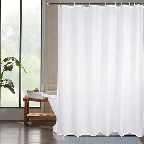 Basics Stoff-Duschvorhang 120x200cm/Breite x Höhe Wasserbeständige einfache Badezimmer-Duschvorhänge, maschinenwaschbar, Weiß Basics Stoff-Duschvorhang 120x200cm/Breite x Höhe Wasserbeständige einfache Badezimmer-Duschvorhänge, maschinenwaschbar, Weiß von EIWAXU