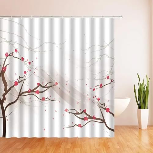 EIWAXU Duschvorhang Kirschblüten 150x150cm/Breite x Höhe Aquarell Pflaumenblüte Frühling Abstrakt mit Haken Duschvorhänge für Badezimmer EIWAXU Duschvorhang Kirschblüten 150x150cm/Breite x Höhe Aquarell Pflaumenblüte Frühling Abstrakt mit Haken Duschvorhänge für Badezimmer von EIWAXU