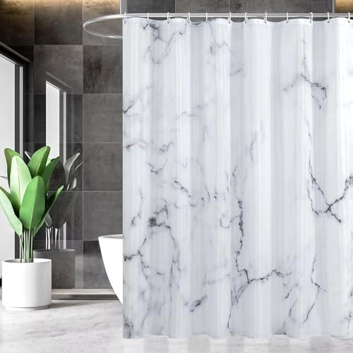 EIWAXU Duschvorhang mit Haken aus grauem und weißem Marmor 280x220cm/Breite x Höhe Abstrakter moderner Luxus-Duschvorhang aus grauem und weißem Marmor EIWAXU Duschvorhang mit Haken aus grauem und weißem Marmor 280x220cm/Breite x Höhe Abstrakter moderner Luxus-Duschvorhang aus grauem und weißem Marmor von EIWAXU