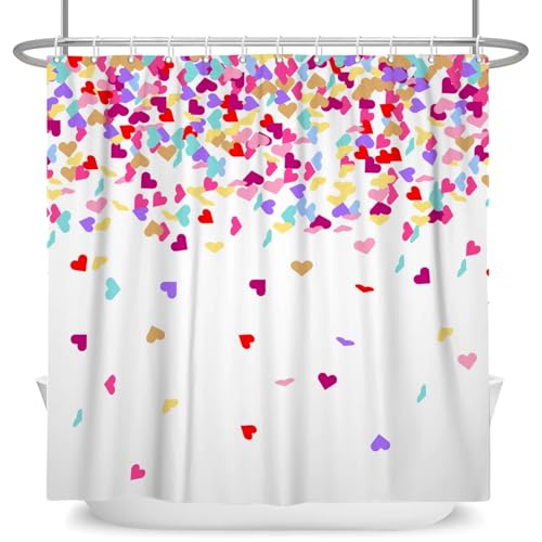 EIWAXU Herzförmiger Duschvorhang 270x200cm/Breite x Höhe Romantische Liebe Wave Point Thema Bad Vorhänge Wasserdicht Badewanne Bildschirm mit Haken EIWAXU Herzförmiger Duschvorhang 270x200cm/Breite x Höhe Romantische Liebe Wave Point Thema Bad Vorhänge Wasserdicht Badewanne Bildschirm mit Haken von EIWAXU