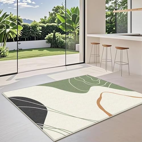 EIWAXU Japanischer minimalistischer Teppich für Wohnzimmer, grüne Dekoration, für große Räume, Rutschfester Lounge-Teppich, Couchtisch-Matte 50x110cm/20x43in von EIWAXU