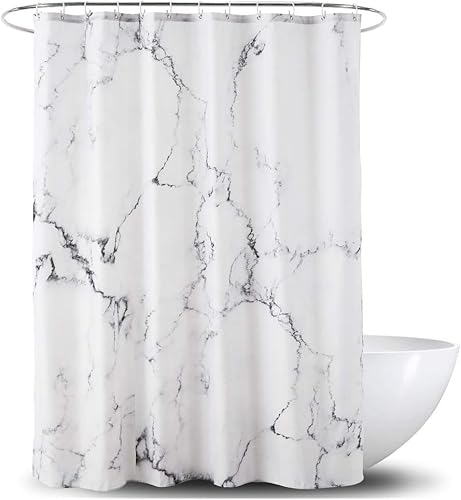EIWAXU Marmor Badezimmer Duschvorhang 160x260cm/Breite x Höhe Grauer und weißer Duschvorhang aus Stoff mit Haken, dekoratives Badezimmer, wasserdicht EIWAXU Marmor Badezimmer Duschvorhang 160x260cm/Breite x Höhe Grauer und weißer Duschvorhang aus Stoff mit Haken, dekoratives Badezimmer, wasserdicht von EIWAXU