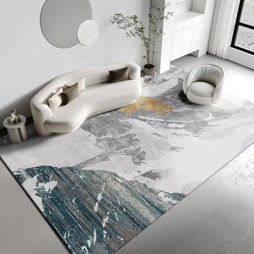 EIWAXU Moderne Marmortextur Wohnzimmerdekoration Teppich Hotel Großflächige Teppiche Matte Lounge Teppich Graue Teppiche für Schlafzimmer 40x100cm/16x39in von EIWAXU