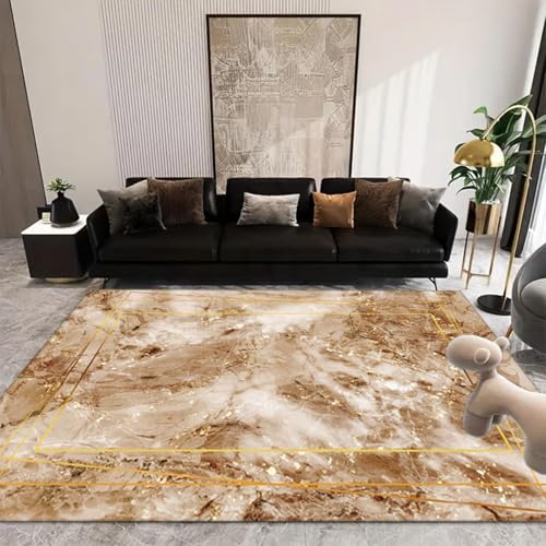 EIWAXU Moderner Marmor-Teppich mit Rutschfester TPR-Gummi-Rückseite, waschbare Goldteppiche für Nachttischvorleger, Schlafzimmer, Wohnzimmer 220x230cm/87x91in EIWAXU Moderner Marmor-Teppich mit Rutschfester TPR-Gummi-Rückseite, waschbare Goldteppiche für Nachttischvorleger, Schlafzimmer, Wohnzimmer 220x230cm/87x91in von EIWAXU
