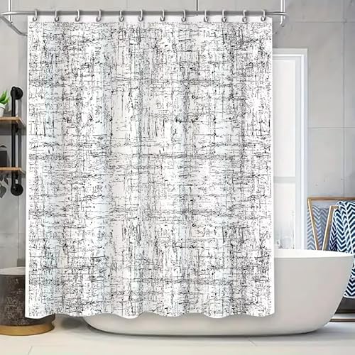 EIWAXU Schwarz-weiß gestreifter Duschvorhang, wasserdichter Stoff, Badezimmerdekor 105x160cm/Breite x Höhe Enthält 12 Haken für Duschvorhangkabinen EIWAXU Schwarz-weiß gestreifter Duschvorhang, wasserdichter Stoff, Badezimmerdekor 105x160cm/Breite x Höhe Enthält 12 Haken für Duschvorhangkabinen von EIWAXU