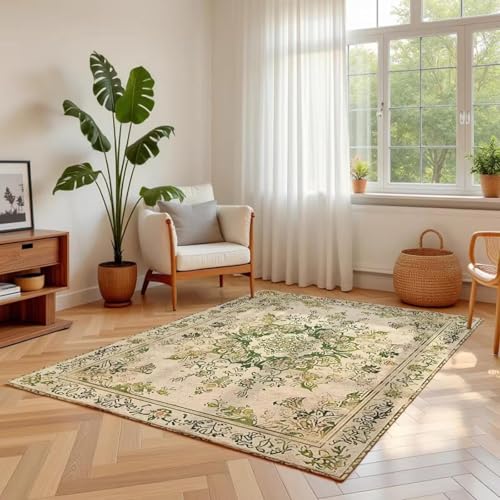 EIWAXU Teppich zur Wohnzimmerdekoration im Retro-Stil, große Teppiche für die Schlafzimmerlounge, maschinenwaschbare Teppiche 180x290cm/71x114in von EIWAXU
