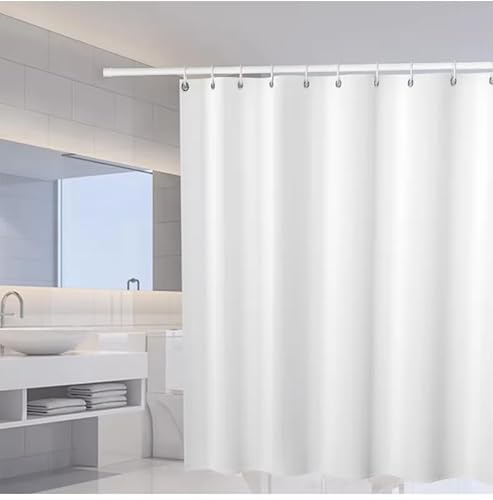 EIWAXU Wasserdichter Duschvorhang aus Polyestergewebe 180x243cm/Breite x Höhe Weiße Duschvorhänge für Badezimmer, Badewanne, Badeabdeckung mit Haken EIWAXU Wasserdichter Duschvorhang aus Polyestergewebe 180x243cm/Breite x Höhe Weiße Duschvorhänge für Badezimmer, Badewanne, Badeabdeckung mit Haken von EIWAXU
