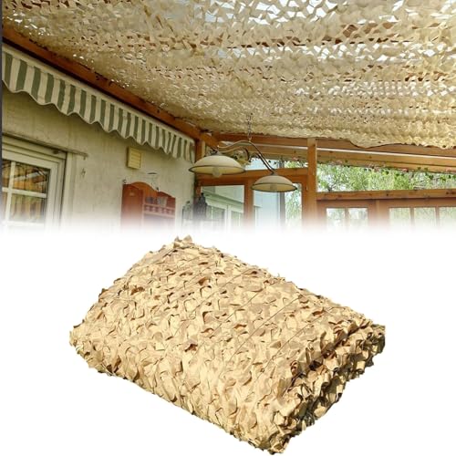 Tarnnetz Camouflage Net 1x2m Tarnnetz Beige Gartenmarkisen Verstärkte Militärmarkise Caravan Fendt for Gewächshauspflanze Pergola Feuerfeste Zelte von EIYCY