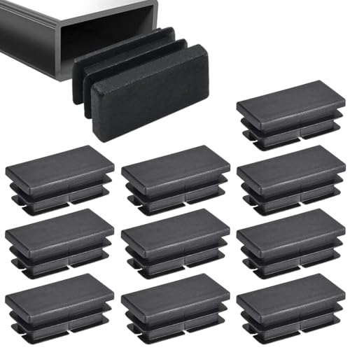 10 Stück Lamellenstopfen für Rechteckrohre, 40x20 mm, Rohrabdeckung aus hochwertigem Polyethylen Kunststoff, Kappen, Gleiter, Stopfen, Endstopfen | Rohrstopfen Rechteckig von EIYVPRA