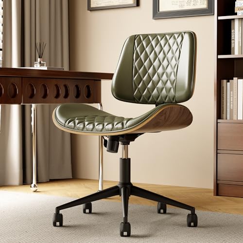 EIZIMZVU Ergonomischer Bürostuhl mit verstellbarer Kopfstütze und Fußstütze, hohe Rückenlehne, Schreibtischstuhl mit Gestängearmlehnen, Chefdrehstuhl (halbbedrucktes Karomuster, Grün) von EIZIMZVU