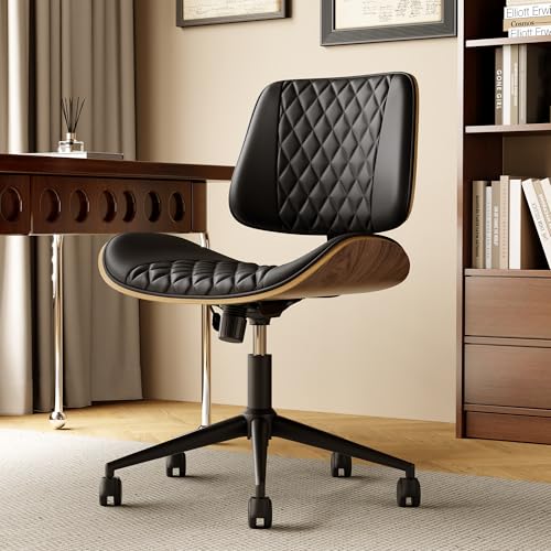 EIZIMZVU Ergonomischer Bürostuhl mit verstellbarer Kopfstütze und Fußstütze, hohe Rückenlehne, Schreibtischstuhl mit Gestängearmlehnen, Chefdrehstuhl (halbbedrucktes Karomuster, Schwarz) von EIZIMZVU