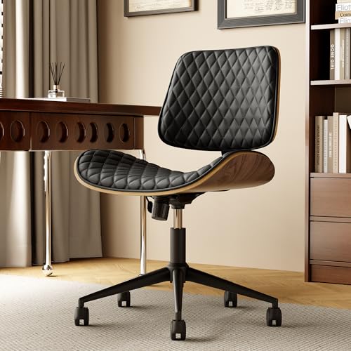 EIZIMZVU Ergonomischer Bürostuhl mit verstellbarer Kopfstütze und Fußstütze, hohe Rückenlehne, Schreibtischstuhl mit Gestängearmlehnen, Chefdrehstuhl (komplett bedruckt, kariert, schwarz) von EIZIMZVU