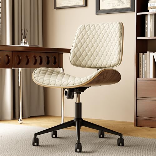 EIZIMZVU Ergonomischer Bürostuhl mit verstellbarer Kopfstütze und Fußstütze, hohe Rückenlehne, Schreibtischstuhl mit Gestängearmlehnen, Chefdrehstuhl (komplett bedruckt, kariert, weiß) von EIZIMZVU