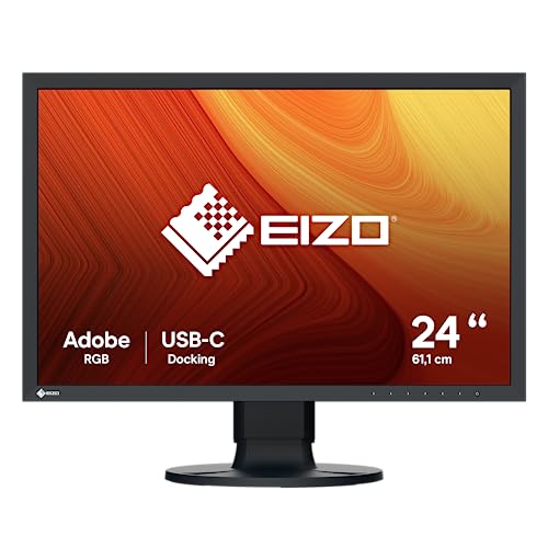 EIZO ColorEdge CS2400S 61,1 cm (24,1 Zoll) Grafik Monitor (HDMI, USB Hub, USB-C, KVM Switch, DisplayPort, 1920 x 1200, 99% AdobeRGB, 95% DCI-P3) schwarz von EIZO