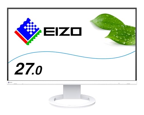 EIZO FlexScan EV2760-WT 68,5 cm (27 Zoll) Ultra-Slim Monitor (DVI-D, HDMI, USB 3.1 Hub, DisplayPort, 5 ms Reaktionszeit, Auflösung 2560 x 1440) weiß von EIZO