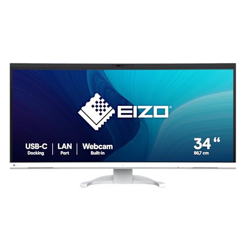 EIZO FlexScan Mit FlexStand LED-Monitor Curved 86,4 cm 34" 34.1" sichtbar 3440 x 1440 UWQHD IPS 300 cd/m² 1000:1 5 ms 2xHDMI DisplayPort USB-C Lautsprecher weiß von EIZO