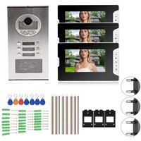 7-Zoll-Video-Gegensprechanlage, 3 Monitore, intelligente Gegensprechanlage, RFID-Nachtsicht-Türklingel, 100-240 v (eu) von EJ.LIFE