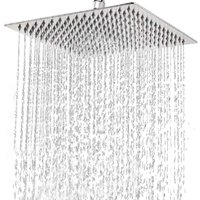 Ej.life - 8 Zoll Edelstahl Regenduschkopf Extrem dünne Regen Duschkopf wasserfall Regendusche (Quadrat) von EJ.LIFE