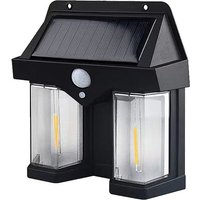 Außenwandleuchte, Quadratische, an der Wand Montierte Außenlaternen, Solarbetrieben mit 2 Lampen, Unterstützt 3 Modi, Wasserdichte Wandlaternen mit von EJ.LIFE