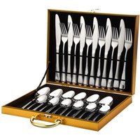 Besteck Set aus Edelstahl, Poliert 30 teilig Besteckset für 6 Personen, Kommt mit Holzkoffer, Besteck Se mit Aufbewahrungsbox für Zuhause Restaurant Besteck Set aus Edelstahl, Poliert 30 teilig Besteckset für 6 Personen, Kommt mit Holzkoffer, Besteck Se mit Aufbewahrungsbox für Zuhause Restaurant von EJ.LIFE