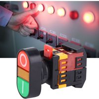 Ej.life - Double Push Button Schalter Start Stop Momentary Button Schalter mit LED-Signallampe Rote oder Grüne Tasten(220VAC) von EJ.LIFE