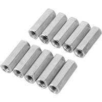 Ej.life - 10 Stücke M6 Lange Stangenmutter Sechskantmutter Innengewinde Gerade Passend Sechskantstange Gewindestange Rod Studding Hex Verzinkt (M630) von EJ.LIFE