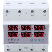 Ej.Life 3-Phasen-DIN-Schienen-Voltmeter AC 390 Bis 500 V Amperemeter Automatischer Überspannungs-Überstromschutz-Leistungsmonitor(2) von EJ.LIFE