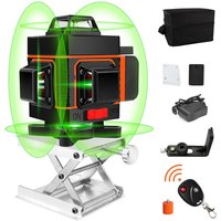 Ej.life - 4 x 360° selbstnivellierender grüner Laser, 4D 16 Linien vertikaler/horizontaler Kreuzlinien-Konstruktionslaser, 2 x Batterie, IP54, von EJ.LIFE